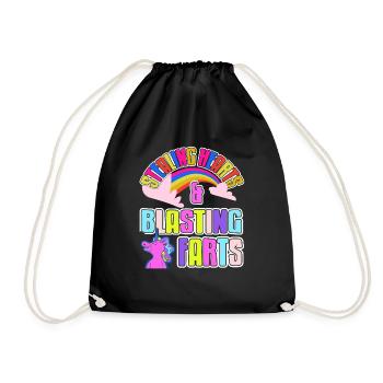 Voler des cœurs et faire sauter des pets Drôle de licorne - Sac de sport léger - noir - Devant
