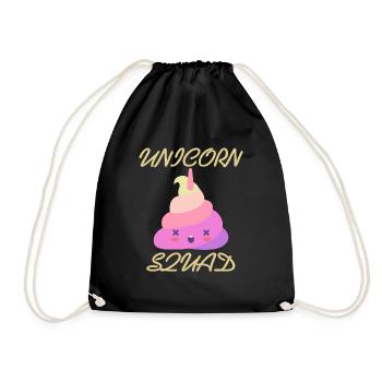 Unicorn Squad Funny Poo Designs T-Shirt Present - Drawstring Bag - black - Front