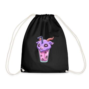 Kawaii Bubble Tea Baphomet Funny Boba Tea - Turnbeutel - Schwarz - Vorne
