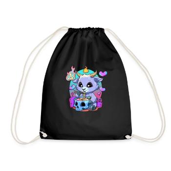Baby Baphomet - Pastell Goth Ramen Baphomet - - Turnbeutel - Schwarz - Vorne