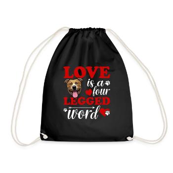 Staffordshire Terrier Liebe Vierbeiner Wort - Turnbeutel - Schwarz - Vorne