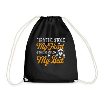 Shih Tzu First He Stole My Heart Funny - Drawstring Bag - black - Front