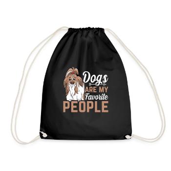 Shih Tzu Dogs Are Favorite People Funny - Drawstring Bag - black - Front