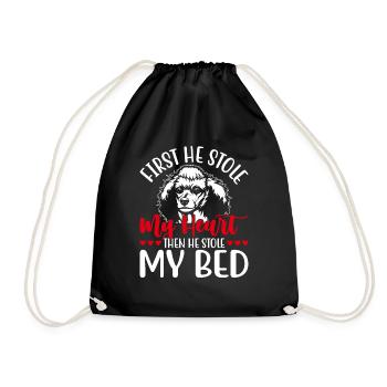 Shih Tzu First He Stole My Heart Funny - Drawstring Bag - black - Front