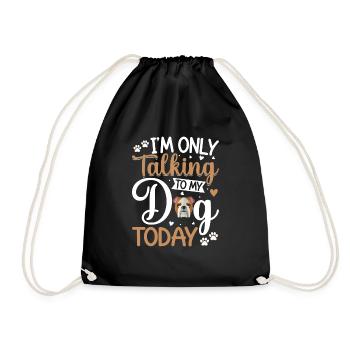 Français Bulldog Je ne parle qu’au chien - Sac de sport léger - noir - Devant