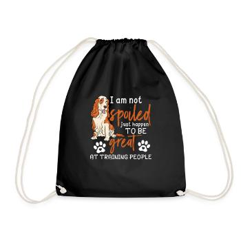 Cocker Spaniel I'm Not Spoiled Funnier - Drawstring Bag - black - Front