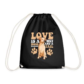 Labrador Retriever Love Is Wet Nose Wagging Tail - Sac de sport léger - noir - Devant