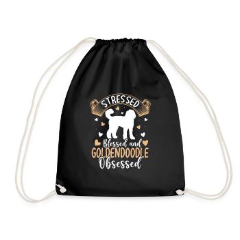 Gesegneter Goldendoodle Besessener Lustiger - Turnbeutel - Schwarz - Vorne