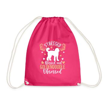 Gesegneter Goldendoodle Besessener Lustiger - Turnbeutel - Fuchsia - Vorne