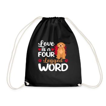Goldendoodle Liebe Vierbeiner Wort Lustiger - Turnbeutel - Schwarz - Vorne