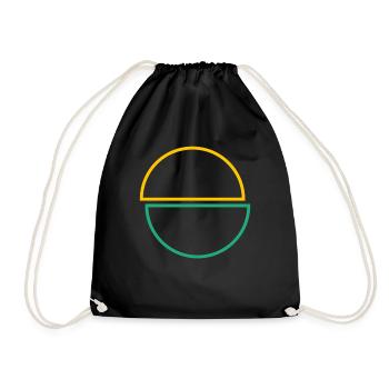 Demi-cercles jaune et vert Design - Sac de sport léger - noir - Devant