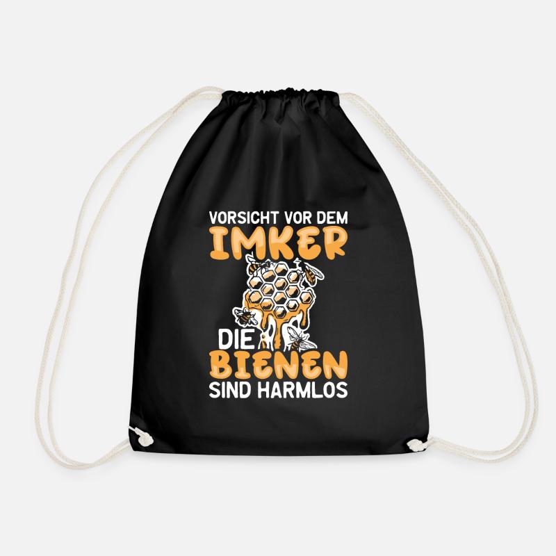 Vorsicht Vor Dem Imker Bienen Imkerei - Turnbeutel - Schwarz