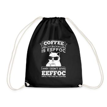 Coffee spelled backwards is Eeffoc - Spruch - Turnbeutel - Schwarz - Vorne