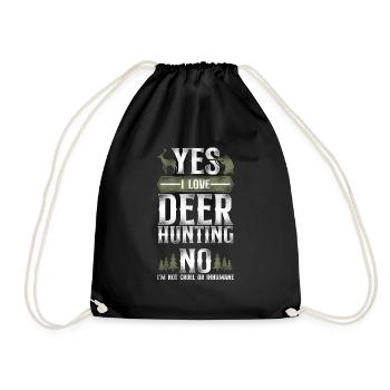 Buck Deer Hunting Hunter Vintage - Turnbeutel - Schwarz - Vorne