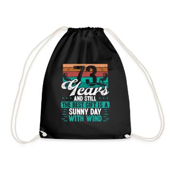 73 Year Old Kitesurfer Kiteboarding 73 Birthday - Turnbeutel - Schwarz - Vorne