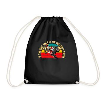 Motocross Enduro Biker When the dirt doesn't fly - Drawstring Bag - black - Front