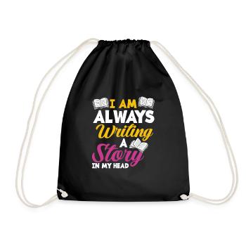 Author Author Funny Author Gift - Drawstring Bag - black - Front