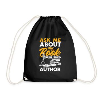 Author Author Funny Author Gift - Drawstring Bag - black - Front