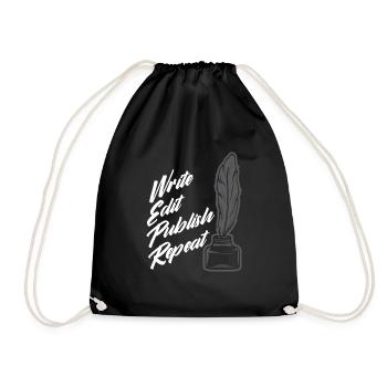 Author Author Funny Author Gift - Drawstring Bag - black - Front