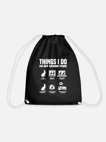 Hase Kaninchen Haustier Hasen Mama Geschenk - Turnbeutel - Schwarz