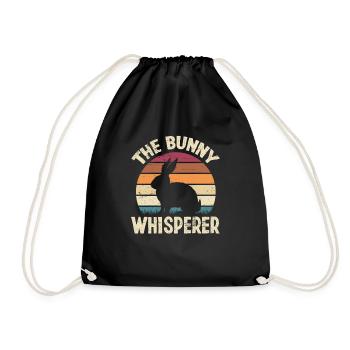 Rabbit Rabbit Pet Rabbit Whisperer Gift - Drawstring Bag - black - Front