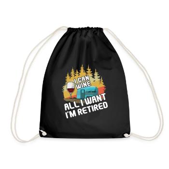 Wine Adventure Vacation Glamp Go Camping - Drawstring Bag - black - Front