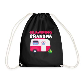Adventure Vacation Glamp Grandma Grandmom Camping - Drawstring Bag - black - Front