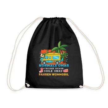 Cool Grandmom Driver Camper Camp Camping - Drawstring Bag - black - Front