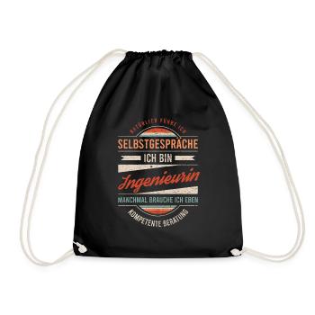 Ingenieurin Arbeitskollege Kollege Geschenk Retro - Turnbeutel - Schwarz - Vorne