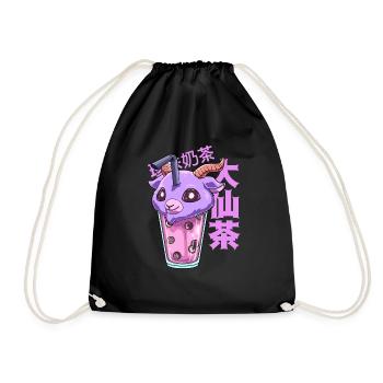 Bubble Tee Pastell Goth Baphomet - Kawaii Bubble - Turnbeutel - Schwarz - Vorne