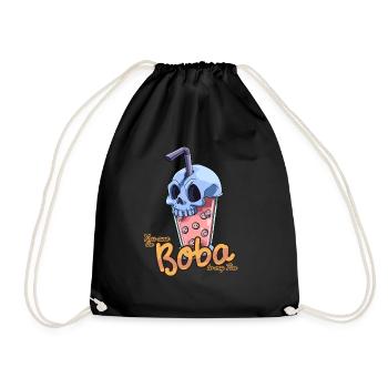 Bubble Tee Pastell Goth Skelett - Kawaii Bubble - Turnbeutel - Schwarz - Vorne