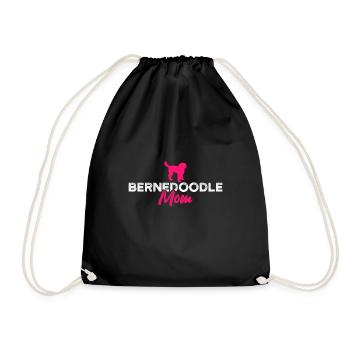 Bernedoodle mom - Drawstring Bag - black - Front