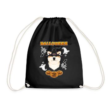 Happy Halloween I Dog Lover I Akita Inu - Drawstring Bag - black - Front