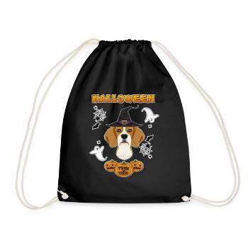 Happy Halloween I Dog Lover I Beagle - Drawstring Bag - black - Front