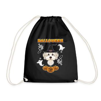 Happy Halloween I Dog Lover I Bichon Frise - Drawstring Bag - black - Front