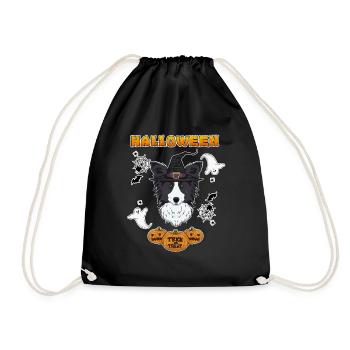 Happy Halloween I Dog Lover I Border Collie - Drawstring Bag - black - Front