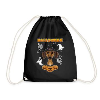 Happy Halloween I Dog Lover I Dachshund - Drawstring Bag - black - Front