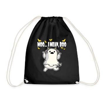 Ghost Cow Moo I Mean Boo Pumpkin Farmer Gift - Turnbeutel - Schwarz - Vorne