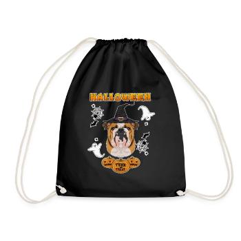 Happy Halloween I Dog Lover I Deutsch Bulldog - Drawstring Bag - black - Front