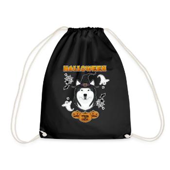 Happy Halloween I Dog Lover I Husky - Drawstring Bag - black - Front