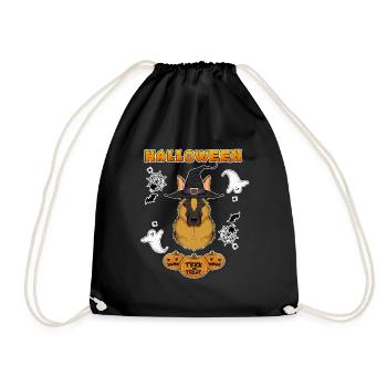 Happy Halloween I Dog Lover I German Shepherd - Drawstring Bag - black - Front
