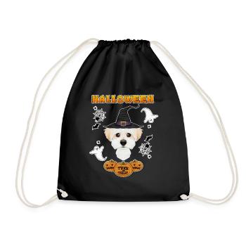 Happy Halloween I Dog Lover I Maltese - Drawstring Bag - black - Front