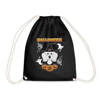 Happy Halloween I Dog Lover I Poodle - Drawstring Bag - black - Front