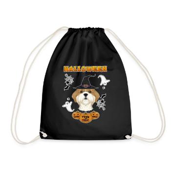 Happy Halloween I Dog Lover I Shih Tzu - Drawstring Bag - black - Front