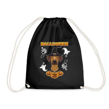 Happy Halloween I Dog Lover I Rhodesian Ridgeback - Drawstring Bag - black - Front