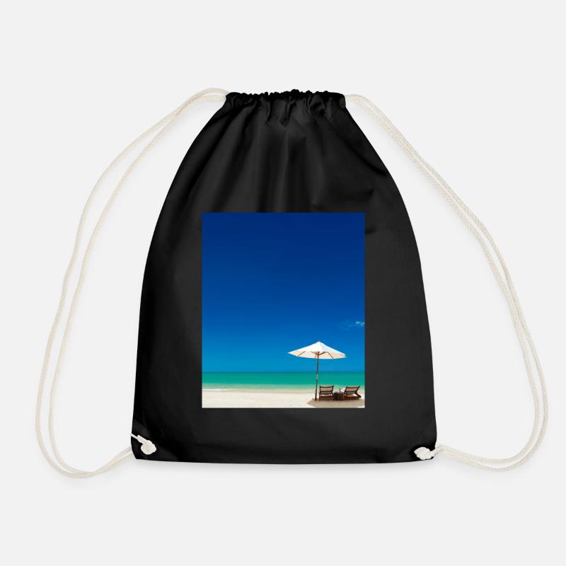 Sommerurlaub Am Sandstrand am Meer - Turnbeutel - Schwarz