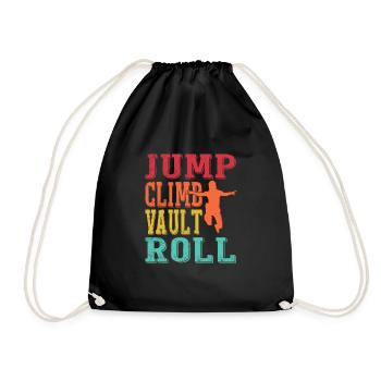 Jump Climb Vault Roll Parkour Traceur - Turnbeutel - Schwarz - Vorne