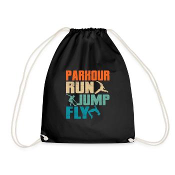 Parkour Run Jump Fly Traceur Free Running - Turnbeutel - Schwarz - Vorne