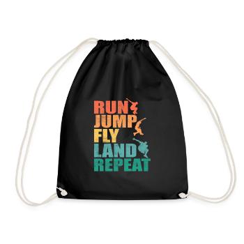 Run Jump Fly Land Repeat Parkour Traceur - Turnbeutel - Schwarz - Vorne