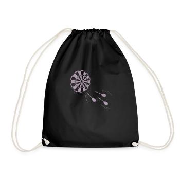 Dart Board Darts - Drawstring Bag - black - Front